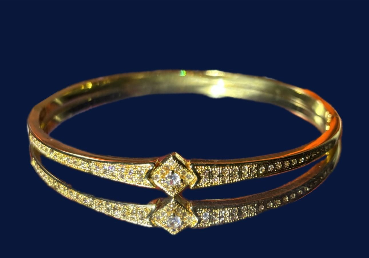 Geometric Gold Bangle